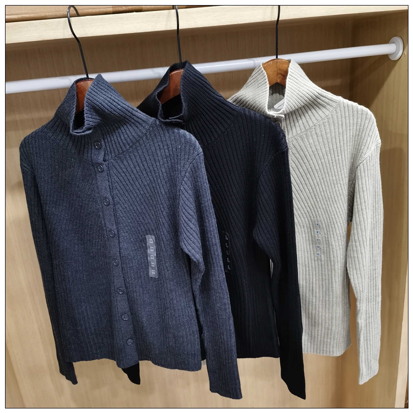 日系合作款女装高领针织开衫毛衣毛衫外套秋冬新款毛针织衫480107