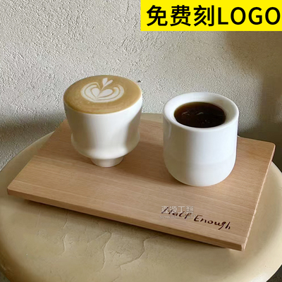 combo托盘实木杯垫一豆两喝平面木杯托咖啡木托盘手冲咖啡品鉴托