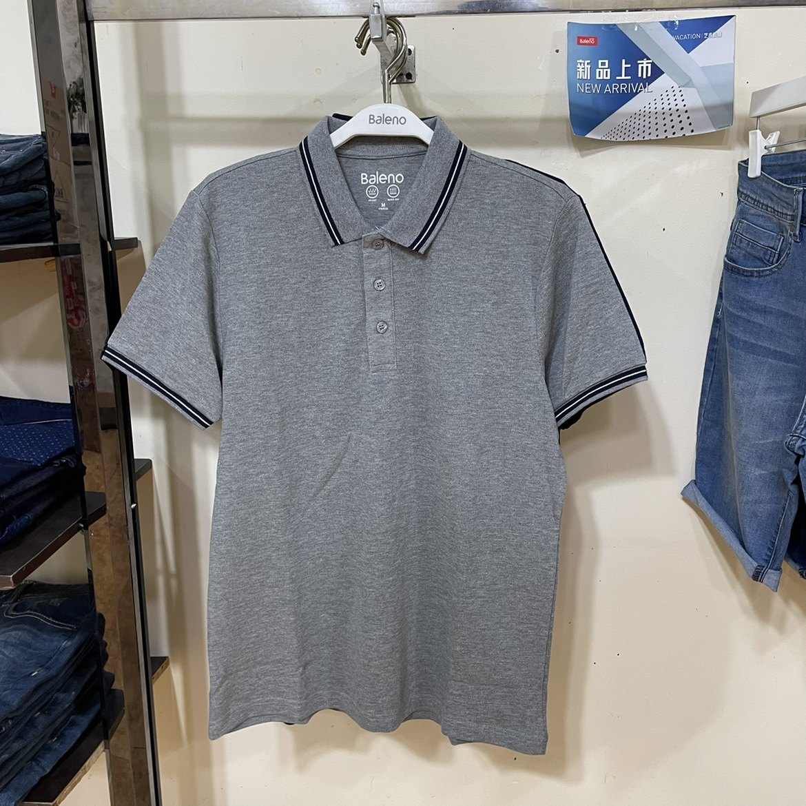 baleno班尼路男装短袖夏季纯棉修身简约纯色百搭商务修身翻领polo