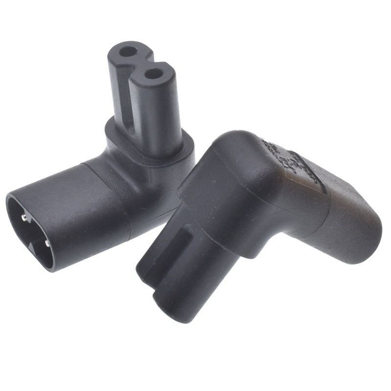 WA-0160八字形转换插头C8型公头转C7母头90°弯头电源适配器