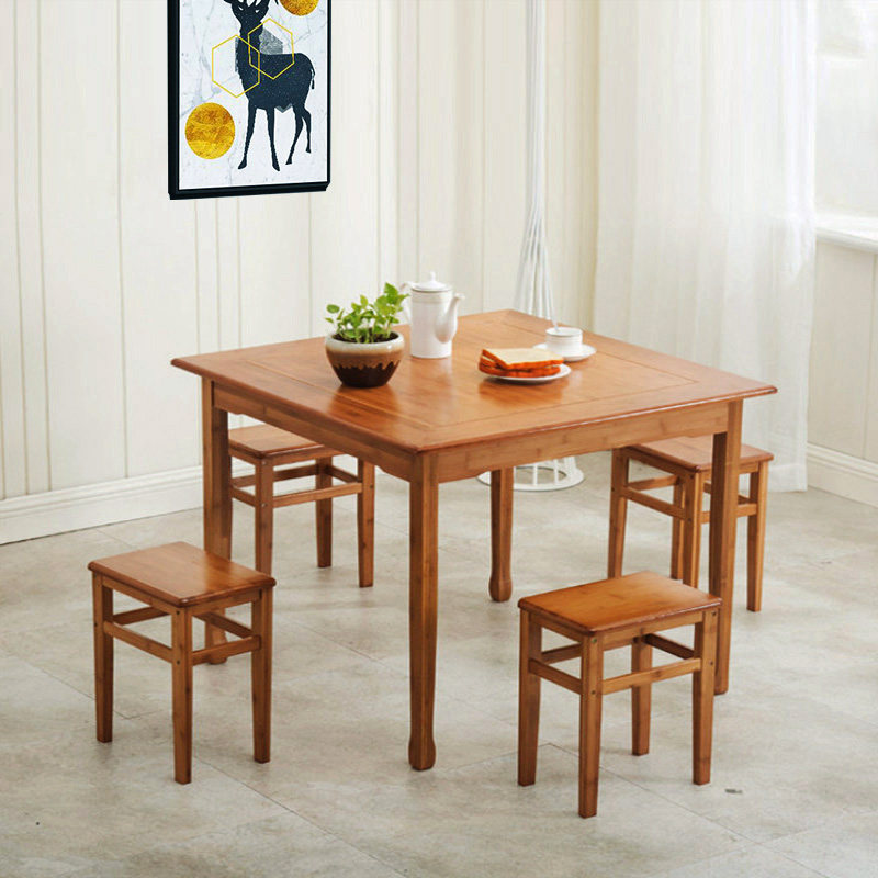 楠竹四方桌子餐桌中式正方形现代