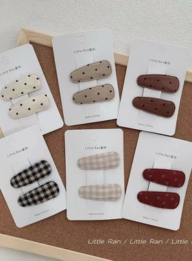 Little Ran宝宝发夹原创复古儿童bb夹女童刘海碎发夹子原麻色发饰