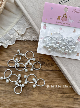Little Ran儿童发饰韩版简约珍珠发夹女童甜美可爱宝宝头饰