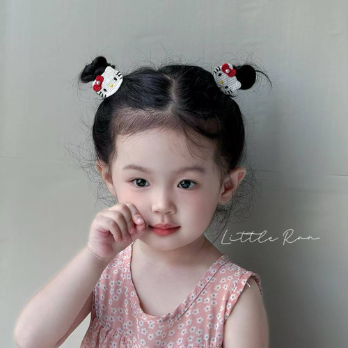 Little Ran儿童发饰可爱KT猫发绳女童甜美可爱宝宝碎发夹皮筋