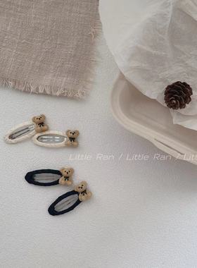 Little Ran 韩版复古小熊发夹宝宝刘海碎发夹子可爱