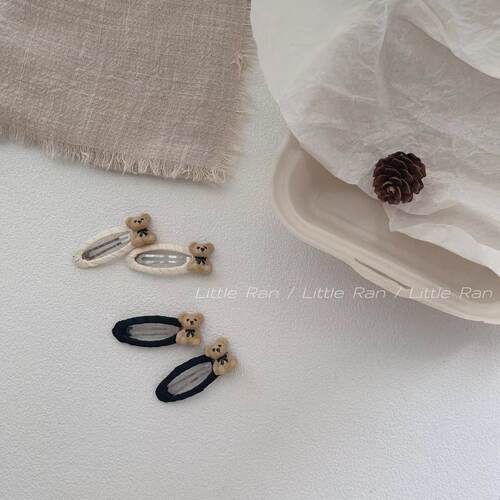 LittleRan韩版复古小熊发夹