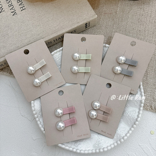 Little Ran韩国宝宝珍珠发饰ins儿童夹子发量少刘海夹全包公主