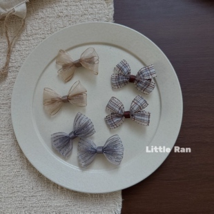 Little Ran夏季网纱小蝴蝶结发饰小女孩漂亮可爱发夹宝宝甜美头饰