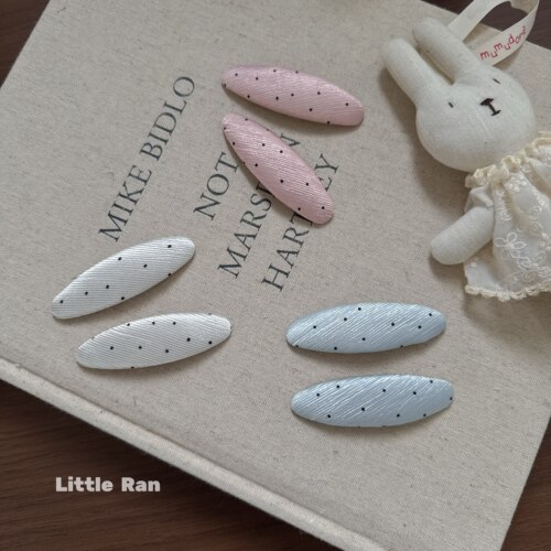 Little Ran甜美可爱波点发夹女韩系奶油色刘海夹发卡发饰