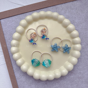 卡通美人鱼发饰发绳儿童可爱 韩版 发圈贝壳星星头绳 Ran Little