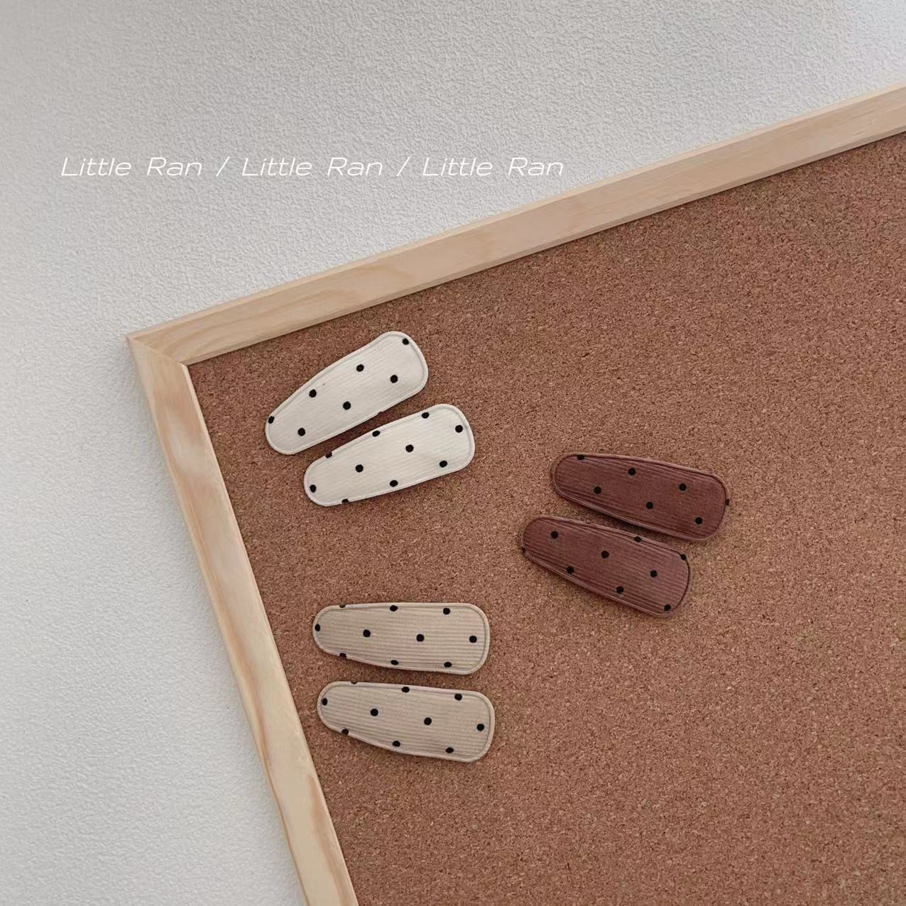 LittleRan复古波点bb夹儿童
