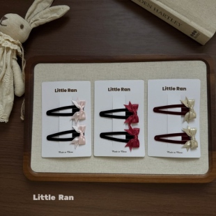 Little 小众韩系蝴蝶结发夹女童儿童边夹碎发卡刘海夹发饰 Ran