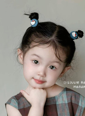Little Ran牛仔可爱发饰凯蒂猫高弹不伤发头绳女童甜美可爱皮筋