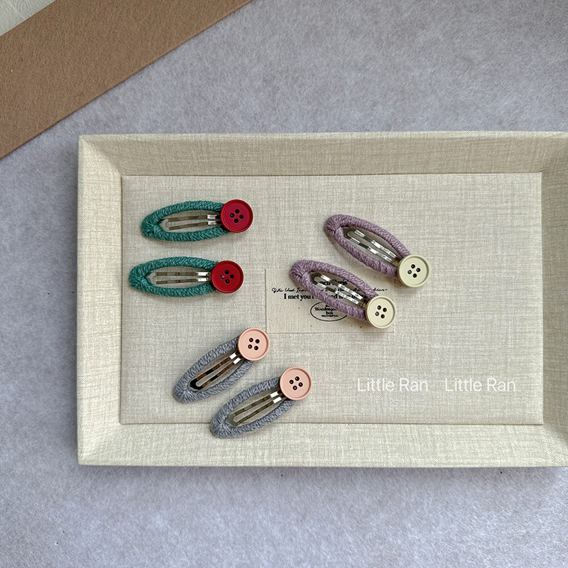 宝宝边夹气质韩国复古纽扣夹子