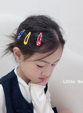 Little Ran新年红色儿童发饰可爱闪粉发夹女童刘海碎发夹宝宝边夹