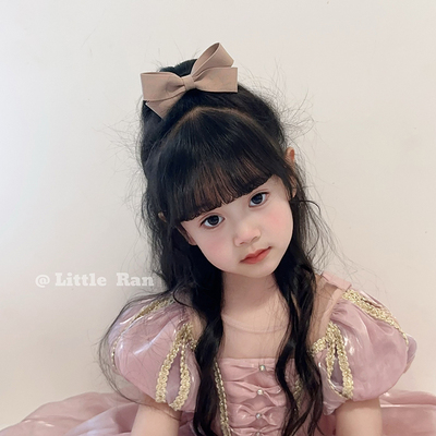Little Ran儿童发饰韩版简约蝴蝶结发圈女童甜美可爱头绳发绳
