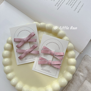 Ran甜美百搭蝴蝶结公主头迷你小发夹少女侧边刘海夹子头饰 Little