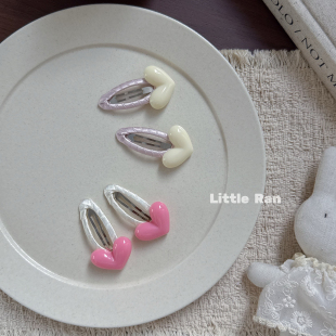 Little Ran可爱小爱心发夹女童宝宝发饰儿童漂亮头饰刘海碎发夹子