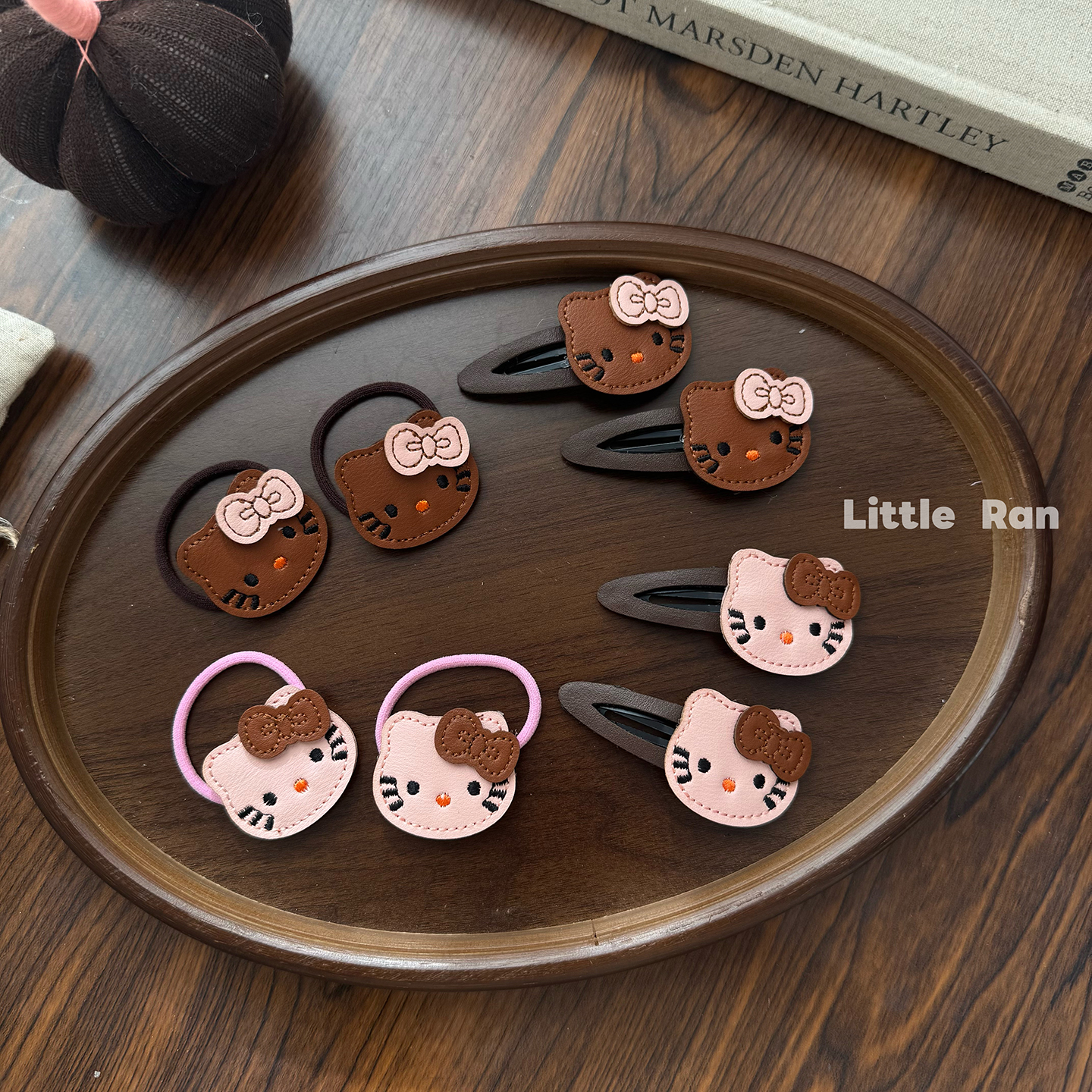 Little Ran 可爱KT猫发夹女童卡通猫咪刘海碎发夹甜美小发卡皮筋