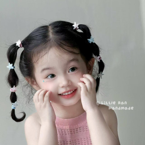 Little Ran儿童拇指圈发圈韩版爱心星星发圈女童甜美可爱宝宝头饰