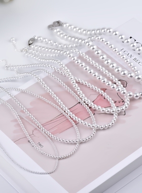 花千树珠宝 1mm极细baby小米珠S家珍珠项链女锁骨链时尚简约颈链