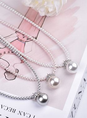 花千树珠宝 施家珍珠小米珠澳白色项链冰雪款吊坠百搭气质项链