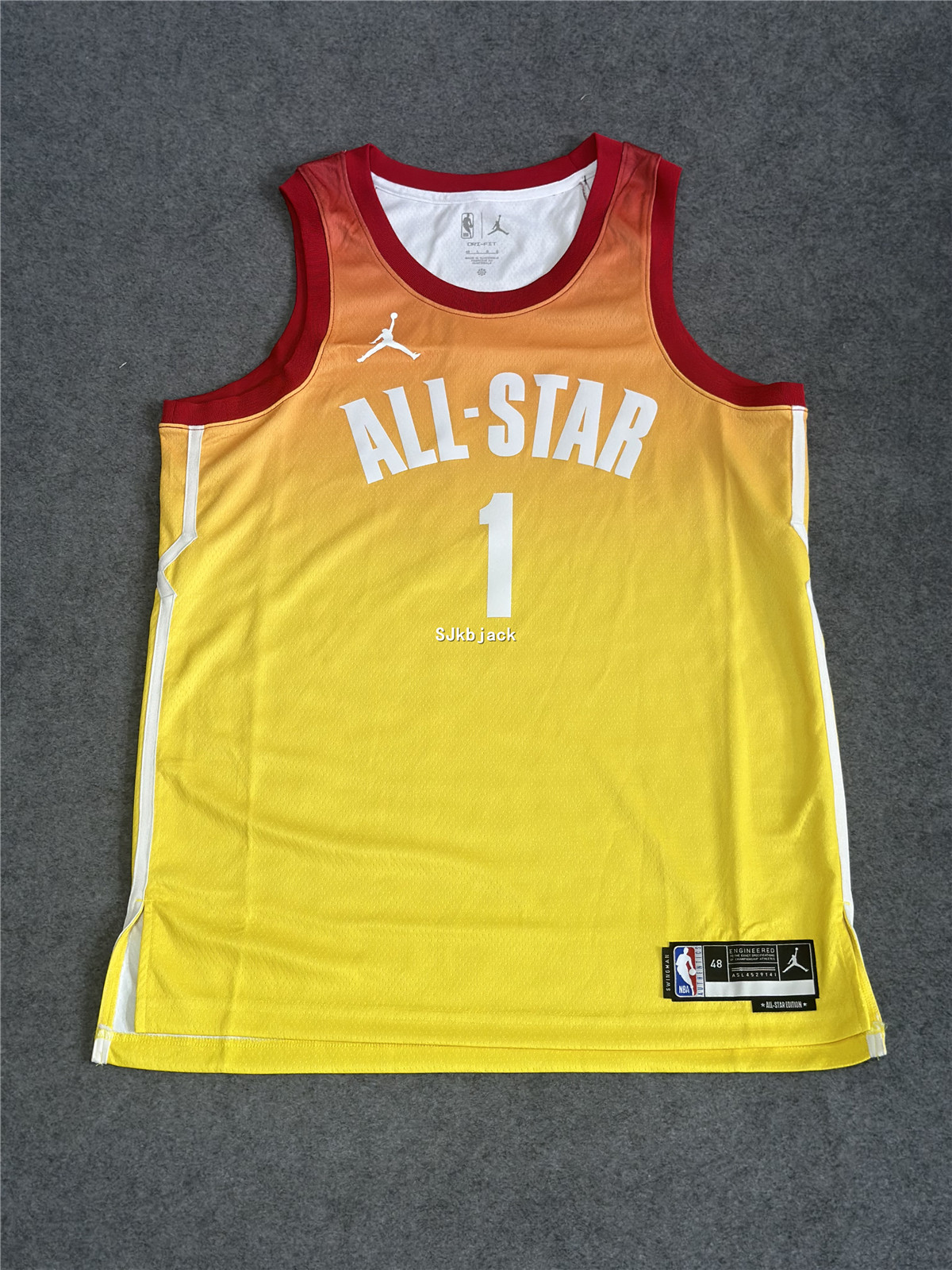 AIR JORDAN全明星NBA球衣1号篮球背心速干比赛训练球衣DX6330-601