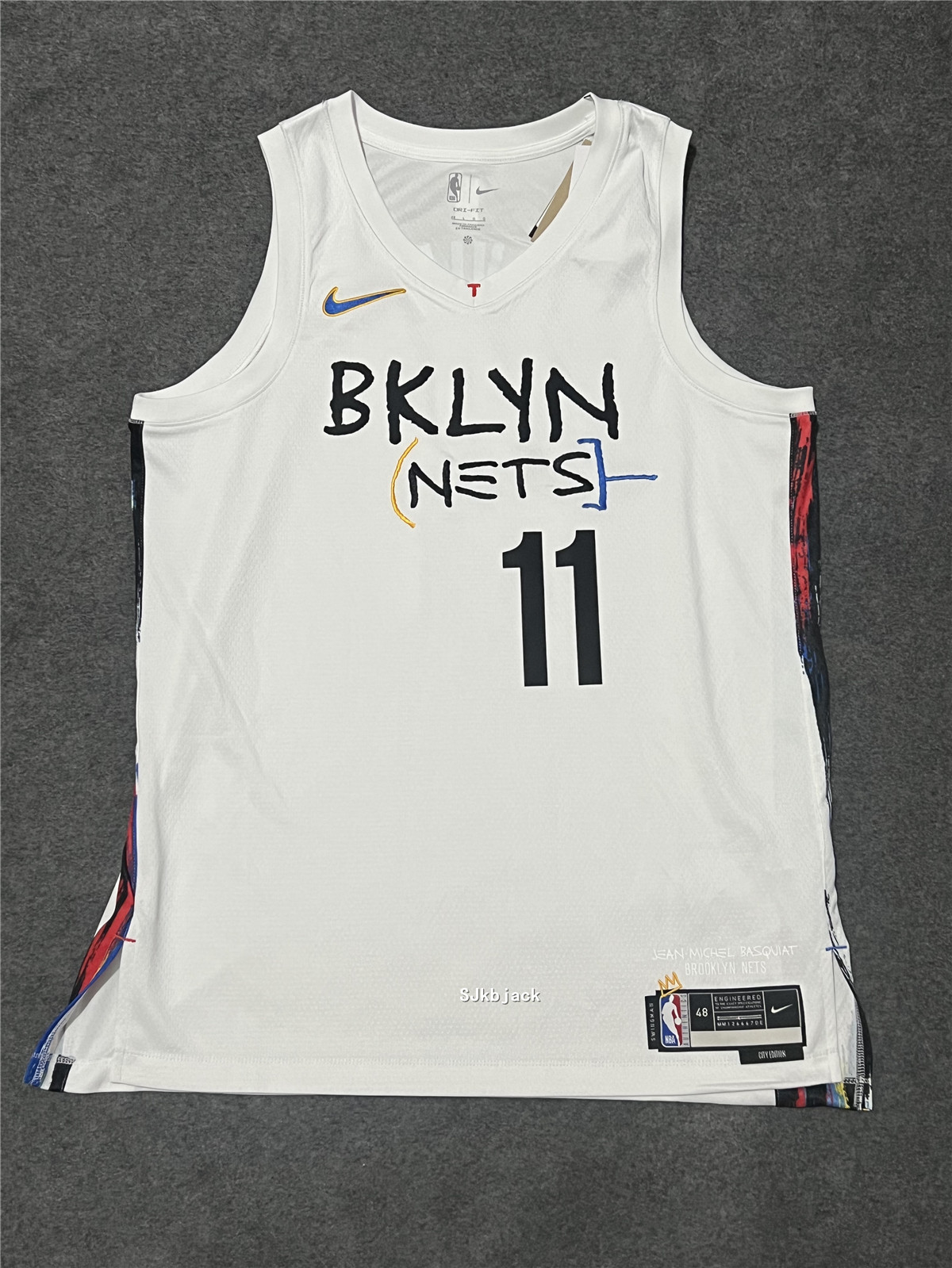 Nike布鲁克林篮网男运动休闲无袖欧文速干篮球背心球衣DO9585-103