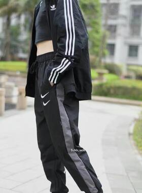 Nike耐克 王一博同款双勾logo梭织运动百搭收口长裤 DD5125-010