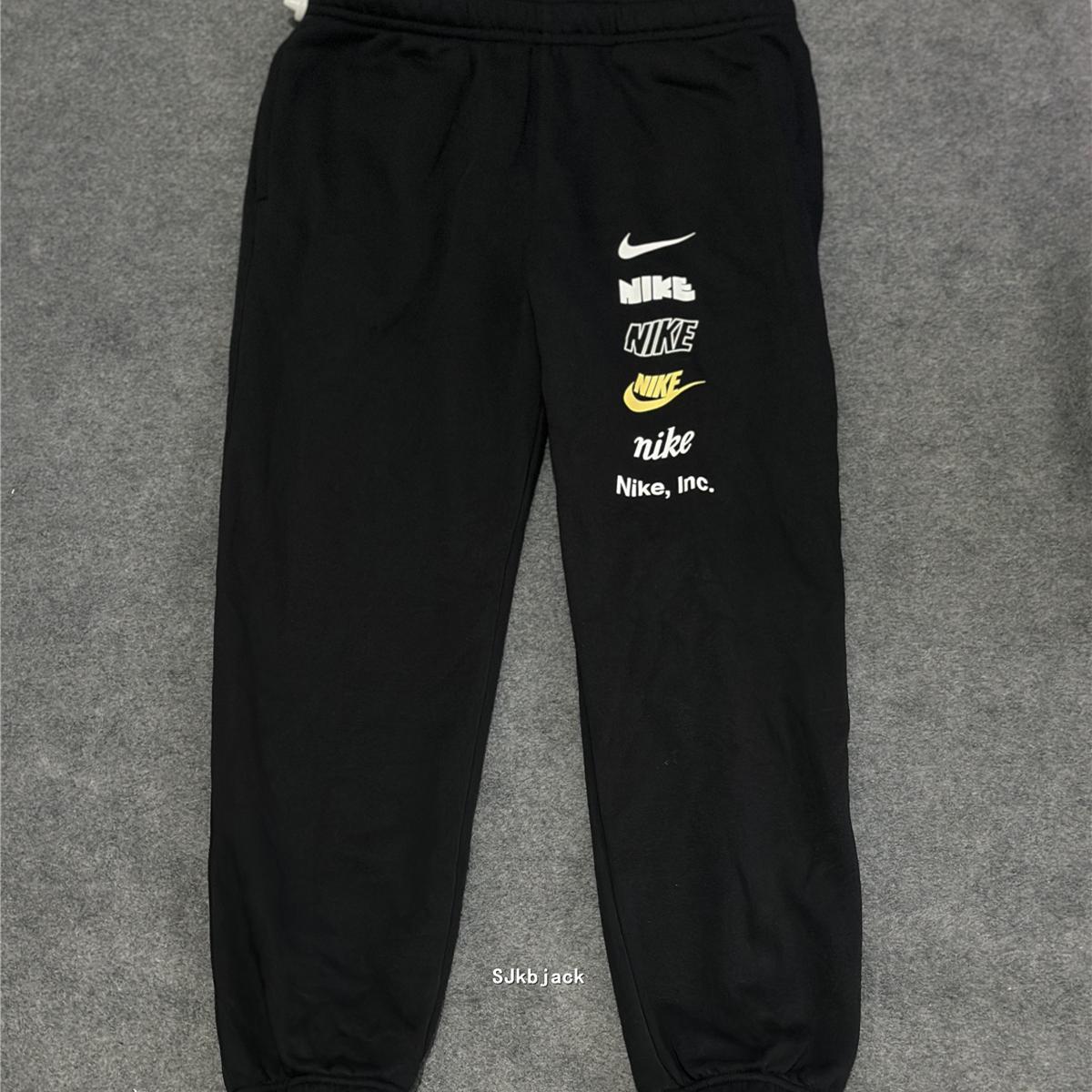 Nike耐克男logo印花运动休闲加绒保暖舒适针织收脚长裤DX0796-010