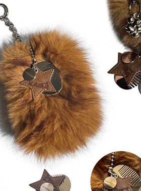 官方正品KAGA 仿皮草毛绒零钱收纳包 日常造型搭配