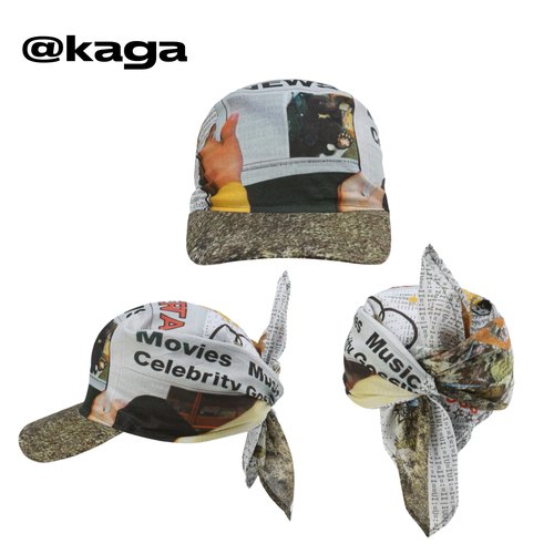 KAGA包头头巾帽日常百搭印花弧檐