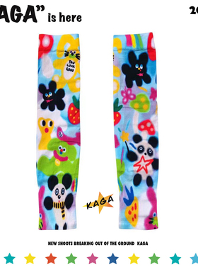 官方正品KAGA 彩色多巴胺Y2K百搭可爱趣味运动户外防晒高弹冰袖套