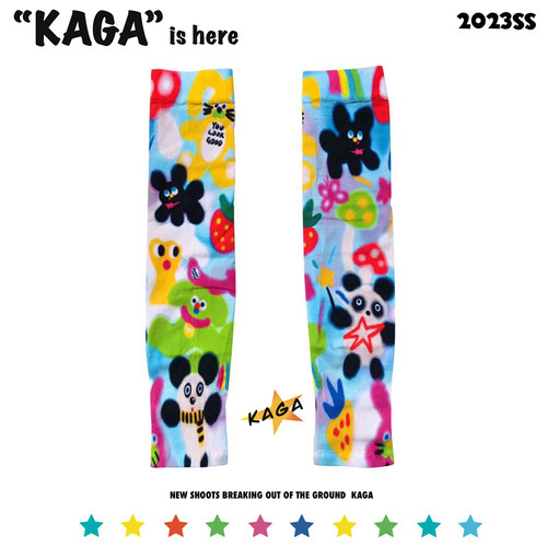 官方正品KAGA 彩色多巴胺Y2K百搭可爱趣味运动户外防晒高弹冰袖套