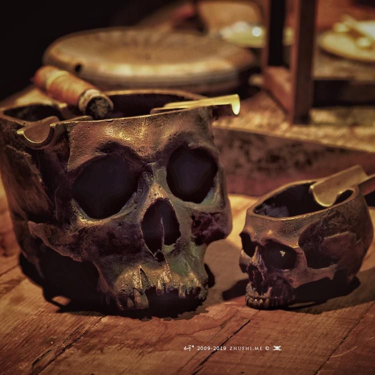 主师原创设计手工制作雪茄烟灰缸骷髅烟灰缸骷髅头摆件