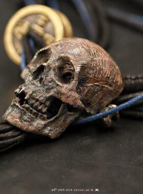 纯手工骷髅主师925银情侣领结