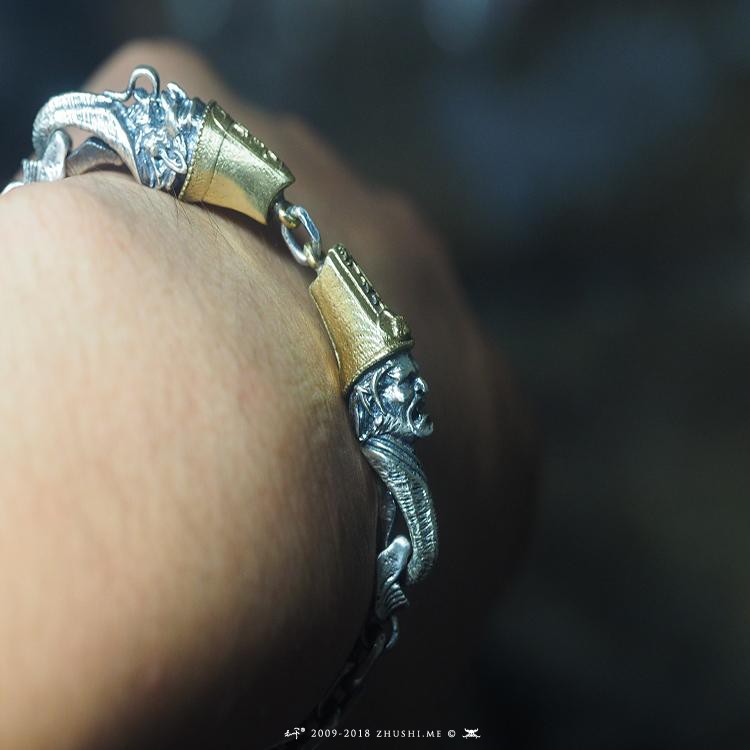 黑白无常手链主师纯银原创设计