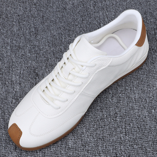 新款 男士 透气瘦版 真皮小白鞋 日常系带软底真皮板鞋 夏季 休闲鞋 男款