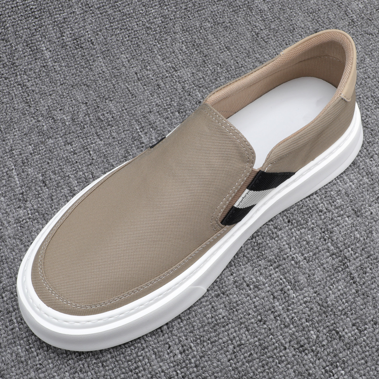 夏季透气一脚蹬乐福鞋男新款休闲风布面厚底休闲鞋轻便百搭帆布鞋