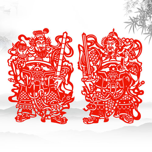 门神窗花贴纸尉迟恭秦叔宝贴纸