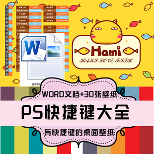 S004 PS 快捷键 大全 WORD文档+20张快捷键卡通壁纸+10张风景壁纸