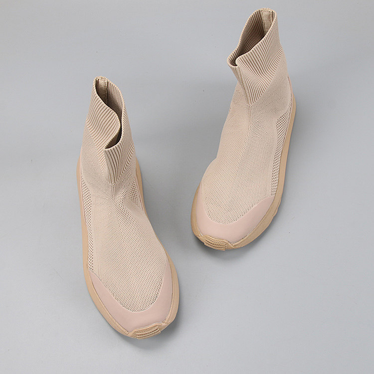 FOREIGN TRADE PLUS SIZE UNITED STATES LOW HEEL STRETCH KNIT SKINNY BOOTS BOOTS FLAT SLEEVE PLATFORM CASUAL BOOTIES WOMENS BOOTS