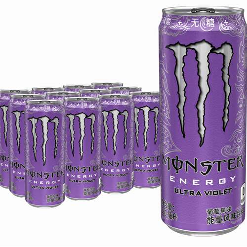 新日期可口可乐Monster紫魔爪葡萄味330ml24罐能量维生素风味饮料