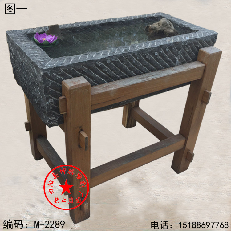 石雕花盆洗手盆 老石槽子 石雕鱼缸 青石水槽 酒店石头盆栽摆件