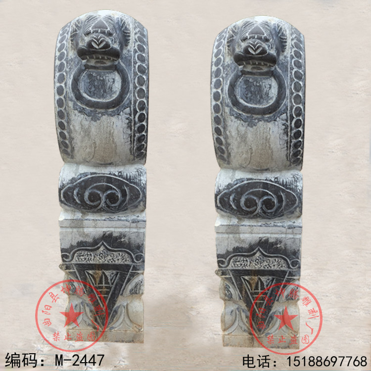 石雕抱鼓  仿古石雕做旧青石大理石貔貅抱鼓大理石复古石鼓门墩
