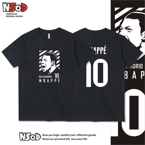 皇马足球衣服T恤短袖姆巴佩