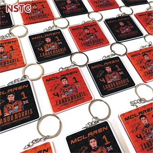 迈凯伦兰多诺里斯F1车迷钥匙链钥匙扣一套2个 赛车周边用品纪念品