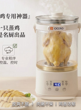 坛香鸡隔水蒸鸡专用锅加厚玻璃防爆蒸焗壶炉蒸煮养生煲汤全鸡神器