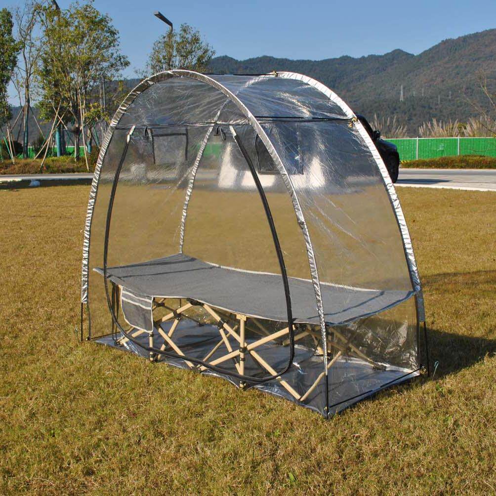 户外移动透明小屋透明帐篷阳光房单人居家保暖帐篷不含内部行军床