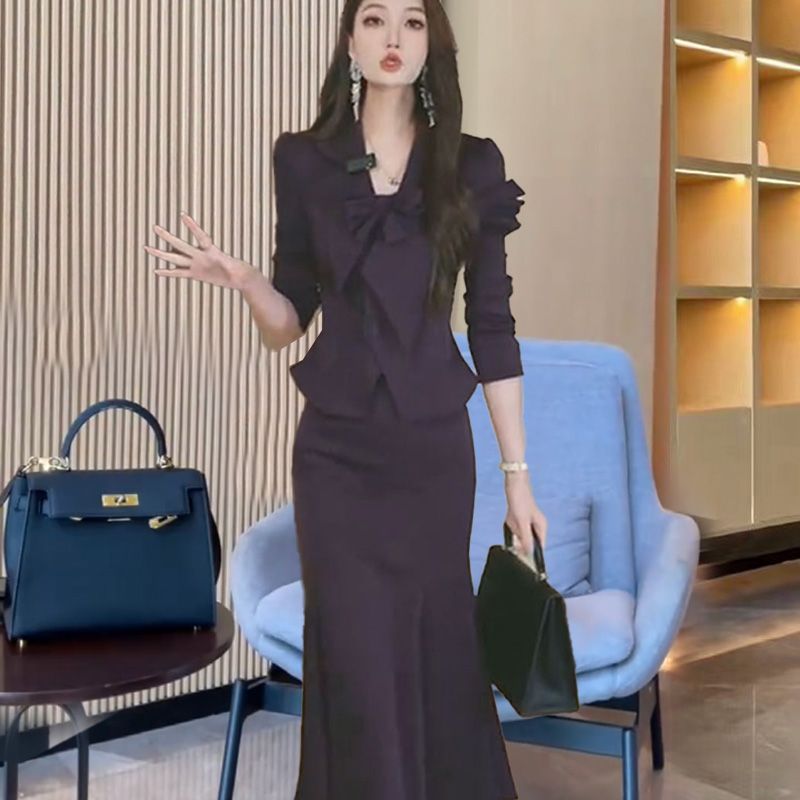 秋季新款轻奢时尚复古两件套女
